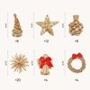SALCAR 56-teiliges WeihnachtsbaumSchmuck aus Stroh, Strohsterne Set, Natürlicher Stroh Anhänger für Weihnachtsdekoration, handgemachter natürlicher Schmuck für Christbäume Bild 3