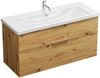 Burgbad EQIO Waschbecken mit Unterschrank 123 cm breit, Braun, Waschbecken Keramik Weiß Bild 2