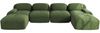 Sofa in Grün aus Cord, ergonomisch geschwungen, modular, mit rutschfester Unterseite und weicher Polsterung,75 x 388 x 178 cm Bild 4