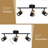 ZMH Deckenleuchte 3 Flammig Schwarz Deckenstrahler - Deckenlampe Holz LED GU10 Deckenlampe Drehbar 330° für Wohnzimmer Schlafzimmer Küche Kinderzimmer Ohne Leuchtmittel Bild 2