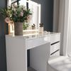 Schminktisch Sherry Weiß/Weiß Hochglanz 89.8 cm mit LED-Spiegel und Hocker Vicco Bild 4