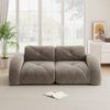 2-Sitzer Modulsofa H 76 x T 204 x B 95 cm aus Chenille in Braun, rahmenlos Bild 3
