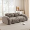 2-Sitzer Modulsofa H 76 x T 204 x B 95 cm aus Chenille in Braun, rahmenlos Bild 2