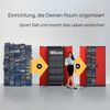 Aktenschrank abschließbar JAN - 5 Ebenen verstellbar, Flügeltüren | Metallschrank Werkstatt Mehrzweckschrank Büroschrank aus Stahl Werkzeugschrank, 185x90x40cm Anthrazit-Rot Bild 3