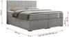 Boxspringbett, Matratze und Topper, zwei Bettkästen - LOPE - 180x200cm - Hellgrau Stoff - H3 Bild 5