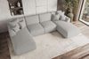 99rooms Gusto Wohnlandschaft Strukturstoff NEVE Hellgrau mit Schlaffunktion Bild 3