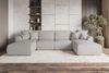 99rooms Gusto Wohnlandschaft Strukturstoff NEVE Hellgrau mit Schlaffunktion Bild 2