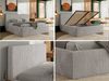 MKS Möbel 'Tiliano Classic' Polsterbett mit Stauraum, Cordstoff, Hellgrau, 200x200 cm, Pocket | H3 - mittelfest Bild 2
