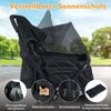 Doppel Hundebuggy mit 2-Sitzer-Tragetasche & Verstellbarem Sonnenschutz Katzenwagen Schwarz Bild 4