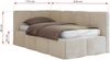 Jugendbett 90x200 ARVO Polsterbett mit Bettkasten, Stauraum & Gasdruckfeder, Modernes Design mit Kopfteil, Pocket Matratze - Creme Plüsch - VIRE LUX - Links Seite Bild 3