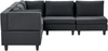 Beliani 'Unstad' Sofa, Schwarz, Stoff, 72 x 228 x 228 cm, ohne Ottomane, Rechts Bild 4