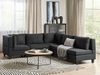Beliani 'Unstad' Sofa, Schwarz, Stoff, 72 x 228 x 228 cm, ohne Ottomane, Rechts Bild 3