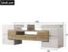 TV-Schrank 145 x 30 x 51 cm aus MDF, Hochglanz Weiß/Goldoptik, mit LED & Schubladen Bild 4