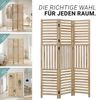 Paravent Raumteiler 3 teilig Holz Natur Raumtrenner Trennwand Sichtschutz Lamellen Spanische Wand Bild 4