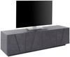 Dmora TV-Schrank Acix, niedriges Wohnzimmer-Sideboard, Fernsehständer-Basis, 100 % Made in Italy, 162 x 44 x 46 cm, Schiefergrau, Bild 4