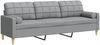 vidaXL Sofa 3-Sitzer mit Zierkissen Hellgrau 210 cm Stoff 3278201 Bild 2