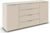 rauch Kombikommode Sideboard Türkommode Schubladenkommode Kommode ASTANA (Breite 160 cm / Höhe 81 cm, mit 4 Einlegeböden), 2-türig, 4 geräumige Schubladen, Kantengriff Alufarben MADE IN GERMANY Bild 5