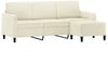 vidaXL 3-Sitzer-Sofa mit Hocker Creme 180 cm Samt 3201182 Bild 3
