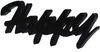 Dekoschild Happy in Schwarz MDF Holz Schild Aufhängen Holzschrift Wanddeko MDF Holz Deko Schriftzug Buchstaben Holzbuchstaben Monogramm Tischdeko 3D Bild 3