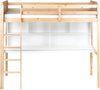 Hochbett mit Schreibtisch Kiefernholz FOUCAMONT 90 x 200 cm Hellbraun Bild 5