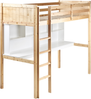 Hochbett mit Schreibtisch Kiefernholz FOUCAMONT 90 x 200 cm Hellbraun Bild 4