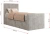 Bett mit Matratze, Boxspringbhett TILIANO DUO 90, Einzelbett 90 x 200 cm, Multipocket-Matratze 7-Zonen-Taschenfederkern - Hellgrau Cordstoff - H3 - Rechts - Topper Visco Bild 4