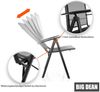BigDean 2 Stück Gartenstühle dunkelgrau 120 kg belastbar - Balkonstühle Gartenstuhl - Klappstuhl mit 7-fach Verstellbarer Rückenlehne - hochwertiger Campingstuhl für Balkon, Garten & Terrasse Bild 4