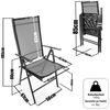 BigDean 2 Stück Gartenstühle dunkelgrau 120 kg belastbar - Balkonstühle Gartenstuhl - Klappstuhl mit 7-fach Verstellbarer Rückenlehne - hochwertiger Campingstuhl für Balkon, Garten & Terrasse Bild 3