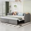 STILVORA Schlafsofa Polsterbett 90×200+180×200 Jugendbett Tagesbett ausziehbares,Samtstoff, mit Lattenrosten, Multifunktionsbett aus hautfreundlichem Samtstoff, ohne Matratze Bild 5