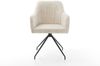 Esszimmerstuhl Greg-Flex Cord Beige Kreuzgestell konisch Schwarz Taschenfederkern Bild 2