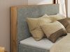 Boxspringbett, Set mit zwei Multipocket-Matratze und Topper, hohe Kopfteil, Eiche Wotan Holzrahmen - WOOD CLASSIC KING - 140 x 200 cm - Grau Struktur - H3 Bild 3