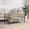vidaXL Couchtisch Sonoma-Eiche 100x50x50 cm Holzwerkstoff und Metall 845357 Bild 3