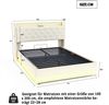 Merax LED Polsterbett 140*200 cm mit USB-Ladeanschluss und Hydraulischer Lagerung, Hautfreundlicher Leinenstoff Beige Bild 4