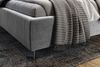 KAWOLA Bett ANNY Polsterbett Kopfteil niedrig Velvet silber 160x200cm Bild 4