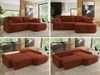 Ecksofa, L-förmiges, lose Kissen, DL-Schlaffunktion, (H 100 x T 187 x B 273 cm) - CUBO L - Plüsch Orange - rechte Seite Bild 2