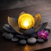 3x LED Solarleuchte, Lotusblume, 25 cm Bild 3