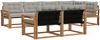 vidaXL Outdoor-Sofagarnitur mit Kissen 7 pcs Natürlich und Hellgrau 3369554 Bild 2