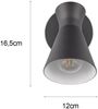 LED Wandstrahler Metall Schwarz mit Schalter & Stecker, Breite 12cm Bild 4