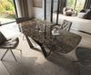 Esstisch Edge Boot 180-220x100 cm Keramik Emperador Extra Lucidato Dunkelbraun Spider Flachstahl Edelstahl Graphit ausziehbar Bild 4