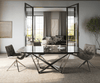 Esstisch Edge Boot 180-220x100 cm Keramik Emperador Extra Lucidato Dunkelbraun Spider Flachstahl Edelstahl Graphit ausziehbar Bild 2