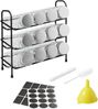 METALTEX 252898000 Gewürzgläser Set - 12 Gläser mit Aluminiumdeckeln, Ständer und Zubehör Bild 2