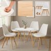 Essgruppe ESSEN mit 4 Stühlen - 180 x 180 x 83 cm, Holz, Weiß | Esszimmertisch mit Esszimmerstühlen für Esszimmer Küche Wohnzimmer Bild 5