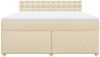 vidaXL Boxspringbett mit Matratze Creme 180x200 cm Stoff 3286778 Bild 3