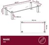 HOOZ TV-Aufsatz Weißglas mit Aluminiumfüßen - Ablage und Platzerweiterung 100x35cm, (modern, 1-St, mit Aufbauanleitung), aus Sicherheitsglas Bild 2