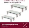 HOOZ TV-Aufsatz Weißglas mit Aluminiumfüßen - Ablage und Platzerweiterung 100x35cm, (modern, 1-St, mit Aufbauanleitung), aus Sicherheitsglas Bild 4