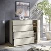 Sideboard >Santorin< Glasfronten, in Kaschmir - 135x99x40cm (BxHxT) Bild 4