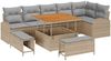 vidaXL Garten-Sofa-Set mit Kissen mit Kissen 9 pcs Beige und Hellgrau 3364357 Bild 2