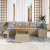 vidaXL Garten-Sofa-Set mit Kissen mit Kissen 9 pcs Beige und Hellgrau 3364357 Bild 3