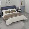 Flieks Polsterbett 160x200cm, Doppelbett mit LED-Kopfteil, Samt, Grau Bild 2