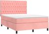 vidaXL Boxspringbett mit Matratze & LED Rosa 140x190 cm Samt 3136304 Bild 3